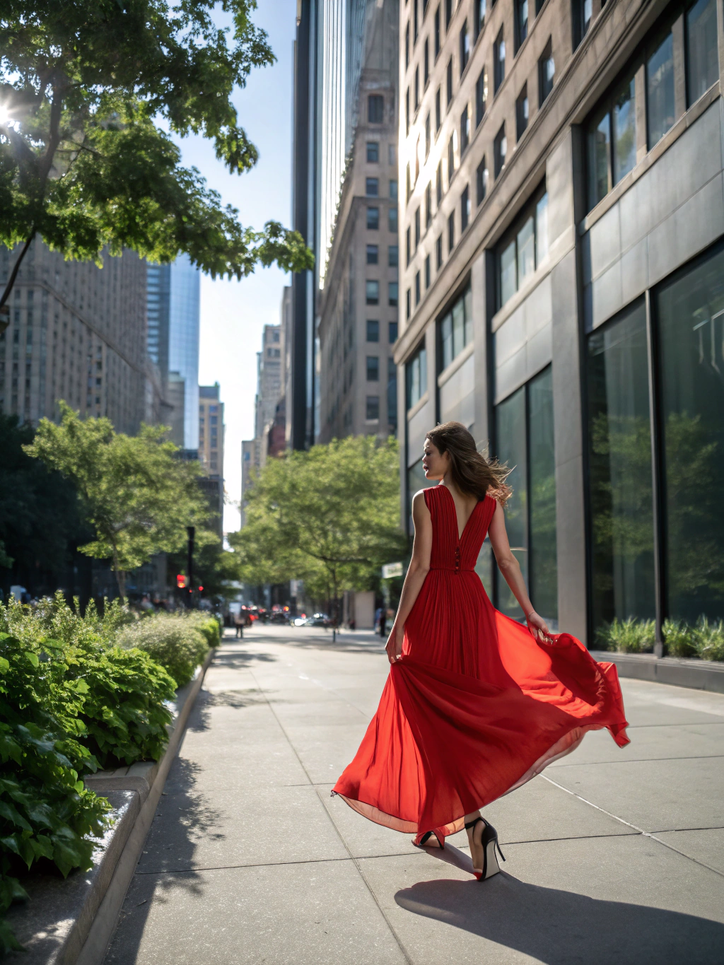 Editorial model showcasing contemporary women's seasonal fashion