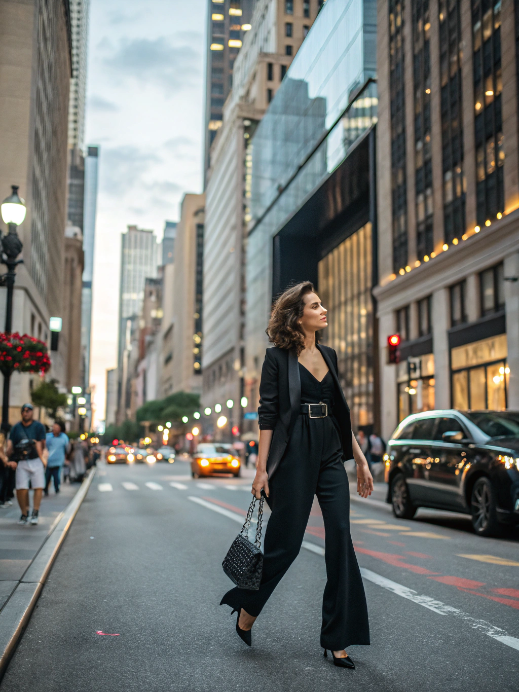 Modern woman wearing vibrant tailoring from the latest collection